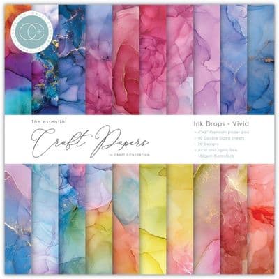 Craft Consortium 6x6 Paper Pad - Ink Drops Vivid