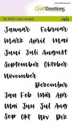 Craft Emotions Clear Stamps A6 - Bullet Journal Monate German - Carla Creaties