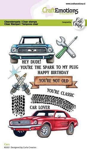 Craft Emotions Clear Stamps A6 - Cars - Carla Creaties