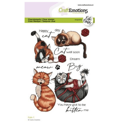 Craft Emotions Clear Stamps A6 - Cats 1 - Carla Creaties