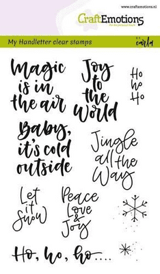 Craft Emotions Clear Stamps A6 - Handletter Christmas Text, Small