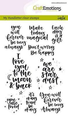 Craft Emotions Clear Stamps A6 - Handletter Happy Feelings