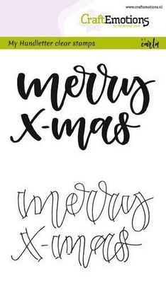 Craft Emotions Clear Stamps A6 - Handletter Merry X-mas