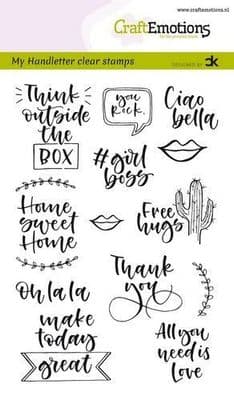 Craft Emotions Clear Stamps A6 - Handletter Quotes 2 - Carla Creaties