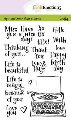 Craft Emotions Clear Stamps A6 - Handletter Typewriter Quotes
