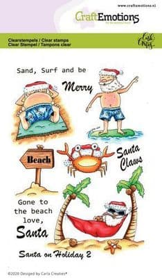 Craft Emotions Clear Stamps A6 - Santa on Holiday 2 - Carla Creaties