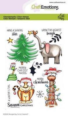 Craft Emotions Clear Stamps A6 - Savanne Christmas - Carla Creaties