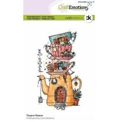 Craft Emotions Clear Stamps A6 - Teapot House - Carla Creaties