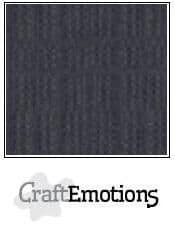 Craft Emotions Linen 12x12 Cardstock - Anthracite - 001230/1325