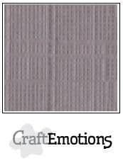 Craft Emotions Linen 12x12 Cardstock - Silver - 001230/1330