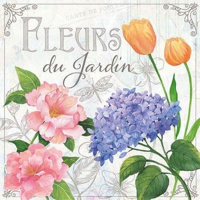 Craft Emotions Napkins 5pcs - Fleurs du Jardin
