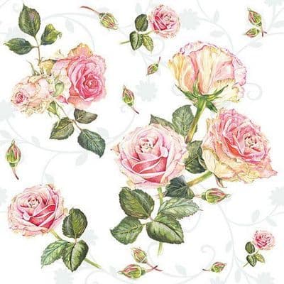 Craft Emotions Napkins 5pcs - Roses Pink