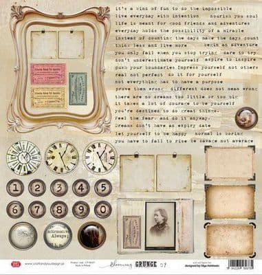 Craft & You 12x12 Scrapbook Paper - Blooming Grunge 07