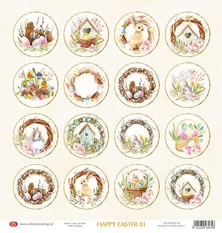 Craft & You 12x12 Scrapbook Paper - Happy Easter 01