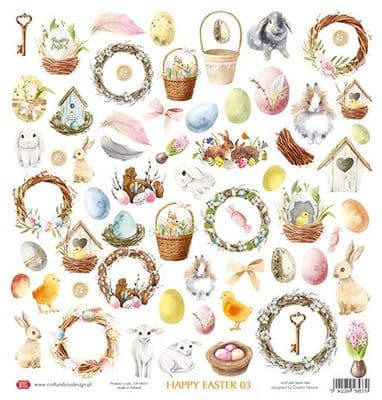 Craft & You 12x12 Scrapbook Paper - Happy Easter 03
