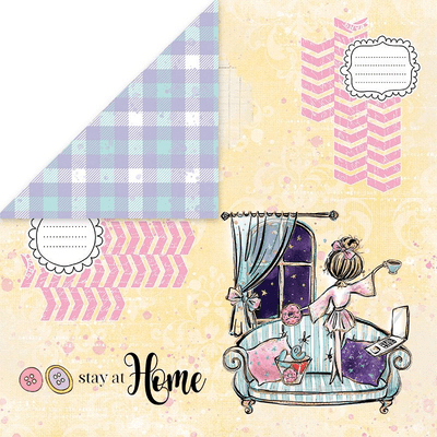 Craft & You 12x12 Scrapbook Paper - Stay at Home 03