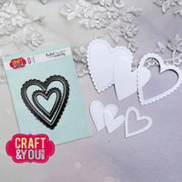Craft & You Designs Cutting Dies - Biscuits Frames Hearts