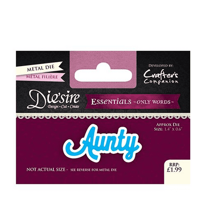 Crafters Companion Die'sire - Essentials Only Words Dies - Aunty