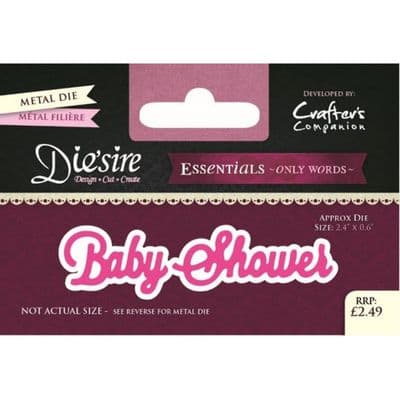 Crafters Companion Die'sire - Essentials Only Words Dies - Baby Shower