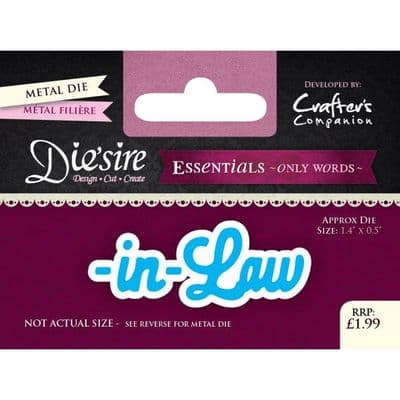 Crafters Companion Die'sire - Essentials Only Words Dies - -In-Law
