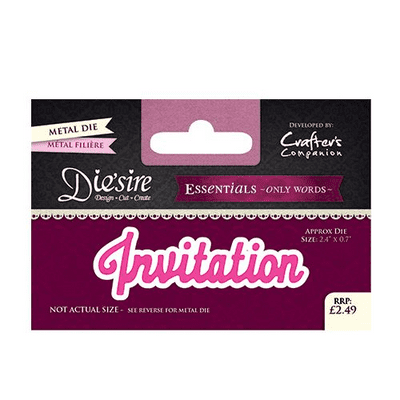 Crafters Companion Die'sire - Essentials Only Words Dies - Invitation