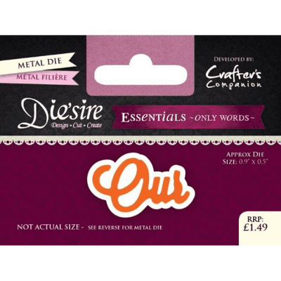Crafters Companion Die'sire - Essentials Only Words Dies - Our