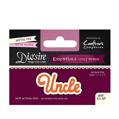 Crafters Companion Die'sire - Essentials Only Words Dies - Uncle