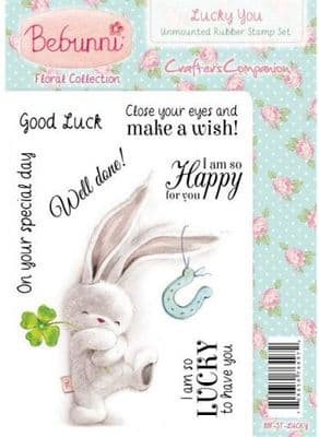 Crafters Companion Unmounted Rubber Stamp - Bebunni Floral Collection - Lucky You