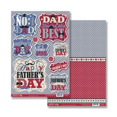 Craftstyle A4 Diecut Topper Sheet & Backing Sheet - Father's Day