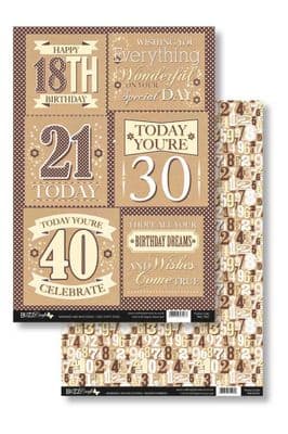 Craftstyle A4 Diecut Topper Sheet & Backing Sheet - Female First Forty