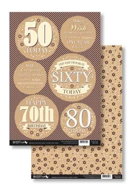 Craftstyle A4 Diecut Topper Sheet & Backing Sheet - Female Second Forty