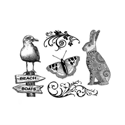 Crafty Individuals Unmounted Rubber Stamp Plate - Bits and Boats