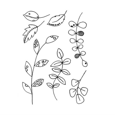 Crafty Individuals Unmounted Rubber Stamp Plate - Floral Abstractions Leaves