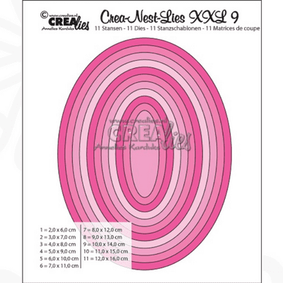 Crealies - Crea-nest-dies XXL No. 09 - Ovals Basic 