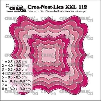 Crealies - Crea-nest-dies XXL No. 112 - Fantasy Shape F with Stitchline 