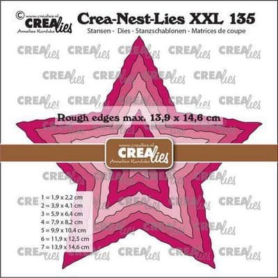 Crealies - Crea-nest-dies XXL No. 135 - Stars with Rough Edges 