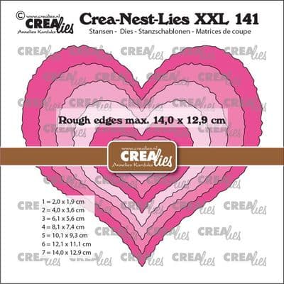 Crealies - Crea-nest-dies XXL No. 141 - Heart with Rough Edges