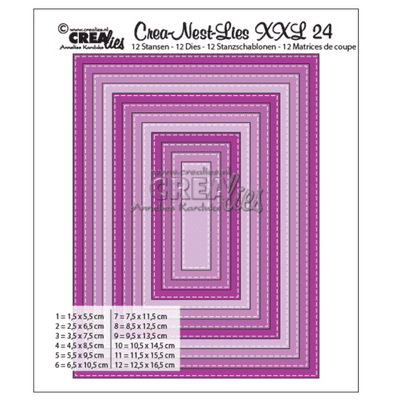 Crealies - Crea-nest-dies XXL No. 24 - Rectangles with Stitchline