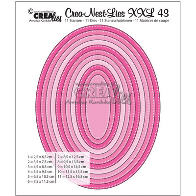 Crealies - Crea-nest-dies XXL No. 43 - Ovals with Dots