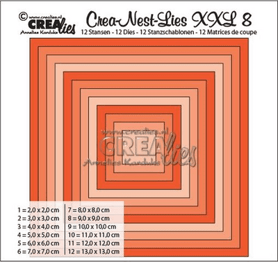 Crealies - Crea-nest-dies XXL No. 8 - Square basic dies