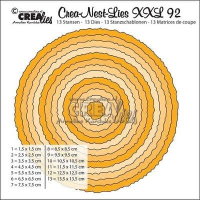 Crealies - Crea-nest-dies XXL No. 92 - Circles with Rough Edges