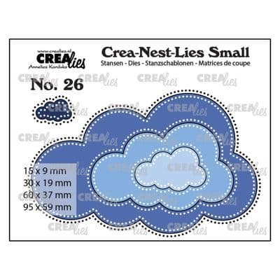 Crealies - Crea-nest-Lies Small Dies No. 26 - Clouds with Double Dots 