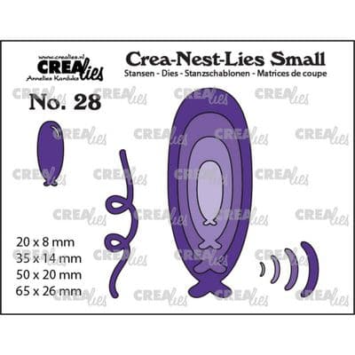 Crealies - Crea-nest-Lies Small Dies No. 28 - Elongated Balloons 