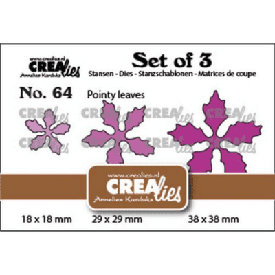 Crealies - Set of 3 Dies - Poinsettia Pointed Leaves No. 64 