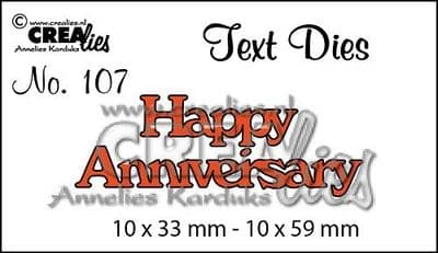 Crealies - Text Dies - Happy Anniversary no. 107