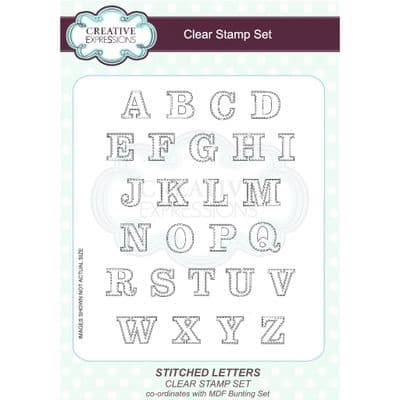Creative Expressions A5 Clear Stamp Set - Stitched Alphabet