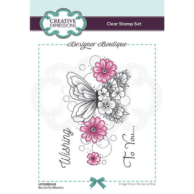 Creative Expressions Designer Boutique Collection A6 Clear Stamp - Butterfly Blooms