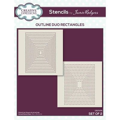 Creative Expressions Jamie Rodgers Stencil Set - Outline Duo Rectangles