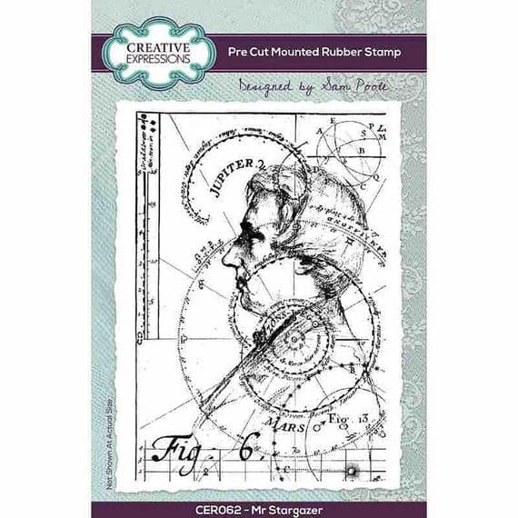 Creative Expressions Rubber Stamp by Sam Poole - Mr Stargazer