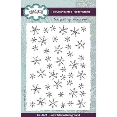 Creative Expressions Rubber Stamp by Sam Poole - Snow Storm Background